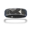Faceted Black Tungsten Carbide Men's Ring