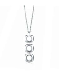 Sterling Silver Three Square "Y" Necklace