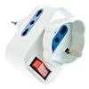 TRIPLA CON SPINA ROTANTE 16A, 2 PRESE BIPASSO + 1 PRESA SCHUKO/BIBASSO CON INTERRUTTORE MAX 1500 WATT