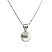 TI-326 12MM PEARL NECKLACE - Collier en argent avec une perle ronde et blanche comme pendentif - 45c