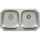 Undermount 16 Gauge Stainless Steel Double-Bowl Kitchen Sink