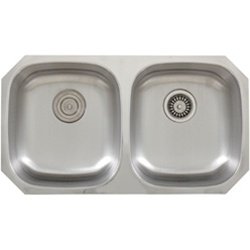 Undermount 16 Gauge Stainless Steel Double-Bowl Kitchen Sink
