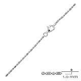1mm Dainty Sterling Silver 1 Bead + 1 Bar Chain in 16