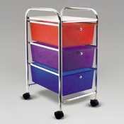 Advantus Cropper Hopper Home Center Rolling Cart, 3 Drawer Multi