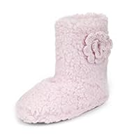 Floral Corsage Slipper Boots