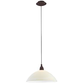 Eglo 88493A Lord-3, Antique Brown/wiped Champagne, 1-Light Pendant Light Fixture