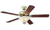 Monte Carlo 5HS52PBD Homeowner's Deluxe Polished Brass Builder Ceiling Fan 52 Blade Span
