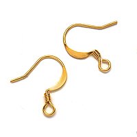22K Gold Plated Fish Hook Earring Hooks (50)