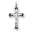 Sterling Silver Enameled Crucifix Charm with 20 Inch Sterling Silver Chain