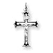 Sterling Silver Enameled Crucifix Charm with 20 Inch Sterling Silver Chain