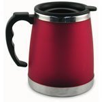 Travel Mug 15oz Red Stainless Steel with Handle