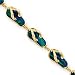 14k 3-D Sandal Created Opal Inlay Bracelet - 7 Inch