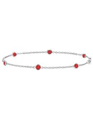 14K White Gold By The Yard Ruby Bracelet with 0.60 Carat Total Weight in 7 Inch Length