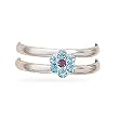 Blue Crystal Flower Toe Ring