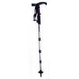 Aluminium 4 Section Compact Walking Hikking Pole Stick built-in LED Torch