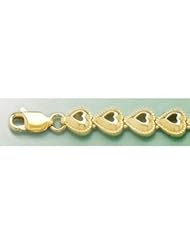 Gold Fashion Brclts Bracelet Open Heart Link Bracelet High Polish