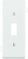 Leviton PSC1-W 1-Gang Toggle Device Switch Wallplate, Sectional, Thermoplastic Nylon, Device Mount, Center Panel, White