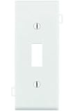 Leviton PSC1-W 1-Gang Toggle Device Switch Wallplate, Sectional, Thermoplastic Nylon, Device Mount, Center Panel, White