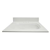 IMAGE OF Crane Plumbing 8944-2 Doverstone Marble Lavatory Vanity Top with Recessed Sink, White