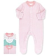 3 Pack Pure Cotton Assorted Sleepsuits