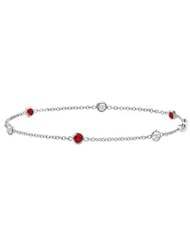 Ruby and Diamond Bracelet 14K White Gold - 0.75 CT TGW