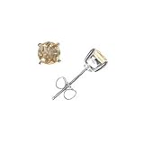 Rhodium Plated Sterling Silver 5mm November Birthstone Genuine Citrine Stud Earrings