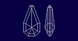 89 mm 3.5 30% Lead Crystal Diamond Shape #876-89