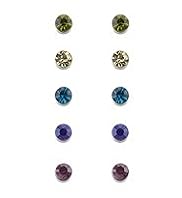 Glitz Stud Diamanté Earrings Set