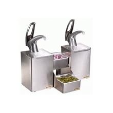 San Jamar P4826 Stainless FrontLine Countertop Dual Condiment System, 20-1/8" Width x 20-1/4" Height x 12" Depth, Metal Finish