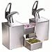 San Jamar P4826 Stainless FrontLine Countertop Dual Condiment System, 20-1/8" Width x 20-1/4" Height x 12" Depth, Metal Finish