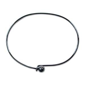 Gun Metal Wire Beading Bracelet With Ball Add 