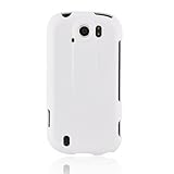 Hard Snap-on Shield WHITE RUBBERIZED Faceplate Cover Sleeve Case for HTC MY ....