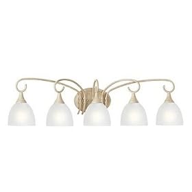 Thomas Lighting SL7435-16 Sorrento - Five Light Bath Fixture, Aged Parchment Finish with Etched Glass