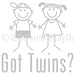 Automotive : Got Twins Window Decal - Girl / Boy