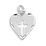 Cut-Out Cross in Heart Charm