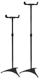 Home Theater Surround Sound Adjustable Black Metal Speaker Stands for Rear Satellite and Bookshelf Speakers