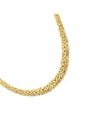 17" 14K Yellow Gold 6.0-11.0mm (0.24"-0.43") Graduated Lite Byzantine Fancy Necklace w/ Lobster Clasp