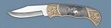 Folding Knife With Bear Picture On Handle In Gift Box Tin