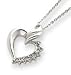 Sterling Silver Heart Diamond Necklace with 18 inch Sterling Silver chain