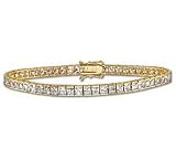 3mm Princess Cut Cubic Zirconia Bracelet in 14K Yellow Gold