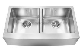 Kindred Kitchen Sink - 2 Bowl Apron Front Designer KCFD36B/9