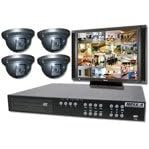DVR-PKG3 - 2C908CDR - 8 Ch 240 / 120 FPS MPEG 4 Triplex DVR w/ Real-time Display / Recording Digital Video Recorder Stand Alone w/ 500 G Hard Drive, CD-RW, & REMOTE CONTROL UNIT, (4) 2CG915D - 1/3 Sony 420 TV Lines Indoor 30 FT, 14 LED, 2 Axis, Multiple Angle IR Dome Camera, (4) 2CG915IR - 1/3 Sony CCD High Resolution NIGHT VISION IR Surveillance Camera w/ 4.0 mm Lens , (1) 500 FT Roll of Siamese Cable , (16) Twist on connectors, (1) Samsung or LG 19" LCD Display Monitor , & (1) 9 Port Power Box <li> Please see Amazon ASIN: B000KGXHUY for complete DVR specifications <li> Please see Amazon ASIN: B000IXP94G for complete 2CG915D specifications <li> Please see Amazon ASIN: B000GKP5T0 for complete 2CG915IR specificationsfor complete 2CG915IR specifications