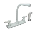 Reliaflow 8 White Center Kitchen Faucet w/Sprayer