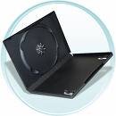 Electronics : 10 DVD SINGLE CASES WITH SLEEVE 14MM BLACK