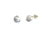 Howlite Gemstone Stud Fashion Earrings, 8mm