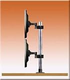 Dual Arm Vertical LCD Pole Mount - VESA Standard - Black