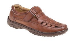 Mens Touch Fastening Closed Toe Sandal - Brown - Brown - size UK Mens Size 10