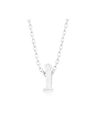 Silvertone Initial I Pendant Necklace
