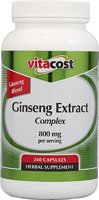 Vitacost Ginseng Extract Complex -- 800 mg per serving - 240 Capsules