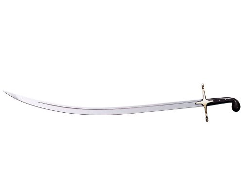 Cold steel shamshir sword with black faux buffalo horn and leathe…